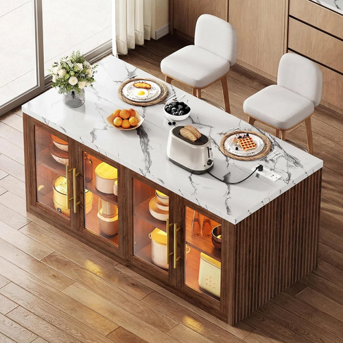 Walnut kitchen island - walnut,